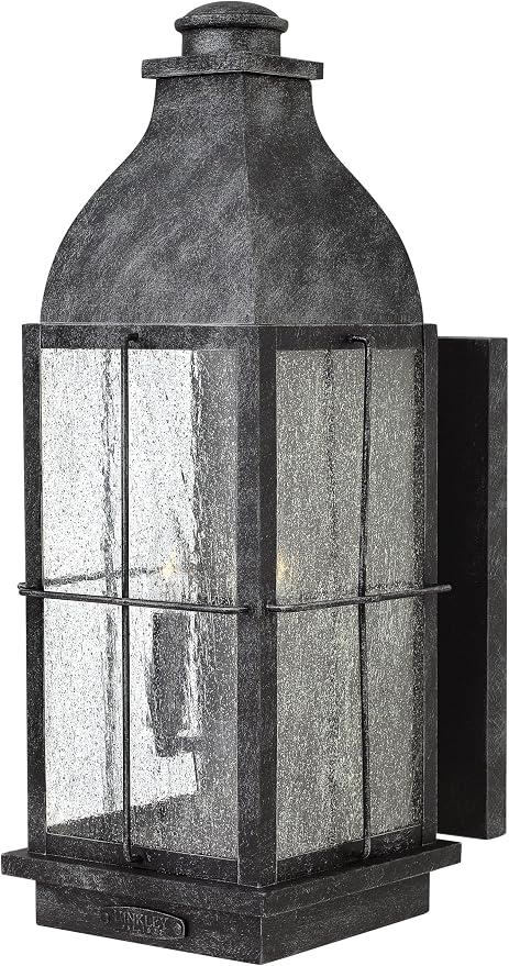 Hinkley Bingham Large Wall Mount Outdoor Lantern w/Lumiglo, Greystone