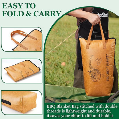 21.5in BBQ Blanket for Resting Meat, HaSteeL Insulated Brisket Resting Bag with Wide Mouth, BBQ Smoker Accessories Barbecue Tool for Brisket/Pork/Turkey, BBQ Gifts for Men