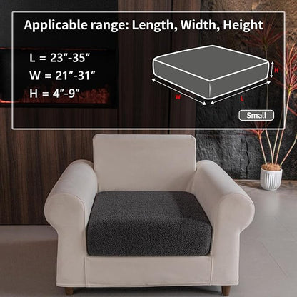 OHSIO Couch Cushion Covers for Sectional Sofa, Stretch Soft Sofa Slipcovers Washable Wear-Resistant Universal Furniture Protector for Living Room(1 Piece Chair Cover, Dark Gray)
