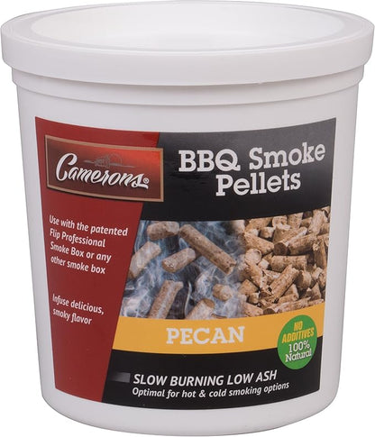 Camerons Smoking Wood Pellets (Pecan, 1 Pint) - Kiln Dried BBQ Pellets - 100% All Natural Barbecue Wood for Smoker Grill, Pellet Grill & Fire Pit - Infuse Smokey Flavor in Food - Grilling Gift for Dad
