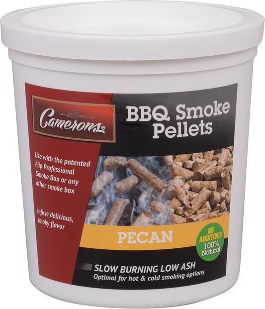 Camerons Smoking Wood Pellets (Pecan, 1 Pint) - Kiln Dried BBQ Pellets - 100% All Natural Barbecue Wood for Smoker Grill, Pellet Grill & Fire Pit - Infuse Smokey Flavor in Food - Grilling Gift for Dad