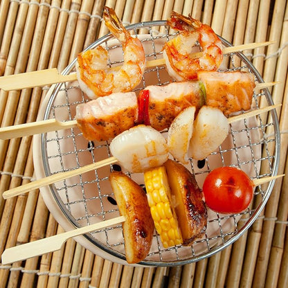 200PCS 7 Inch Bamboo Skewers for Grilling Kabob Skewers Wood Paddle Flat Bamboo Sticks for Fruit, BBQ, Kitchen (7 Inch)