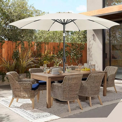 11FT Outdoor Patio Umbrella - Table Umbrella Waterproof UV Protection, Sombrillas de Patio with Push Button Tilt, Sun Umbrella for Pool, Porch, Garden, Deck, Backyard (Ivory)
