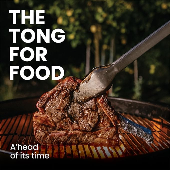 Donkey Tong 27" Long BBQ Tongs - Heavy Duty Grill Tongs for Grilling, Smoking, Charcoal & Outdoor Cooking | Handmade Stainless Steel Meat Tongs with Oak Handles | Fathers Day Gift for Grill Masters