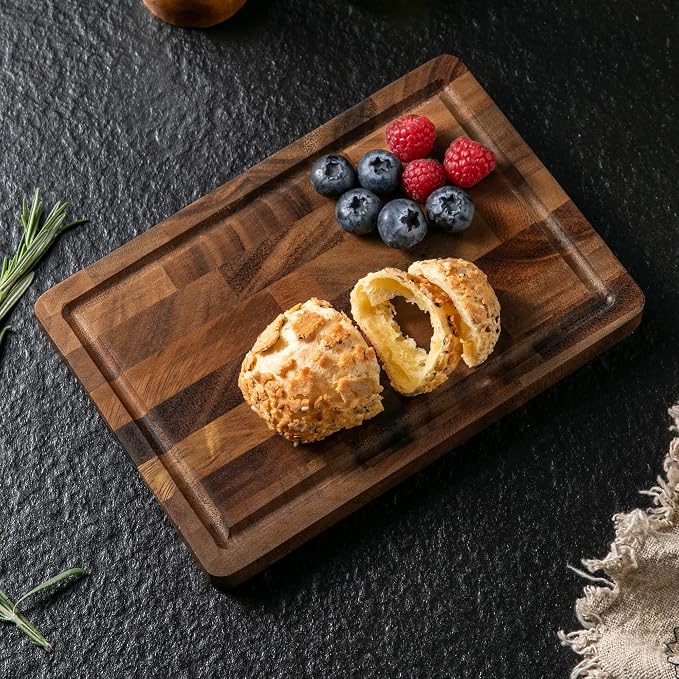 Small Walnut Cutting Board, Wood Chopping Boards for Kitchen | 9"x6"x0.8" Portable Cutting Board, Compact Size for Daily Prep with Stable Non-slip Mat