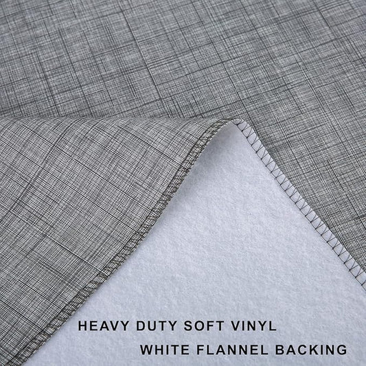LIBERECOO Vinyl Tablecloth with Flannel Backing, Premium Gray, Waterproof, Stain-Resistant, Easy-Clean Table Cover for Dining, Kitchen, and Outdoor Use, 60" x 120" Rectangle