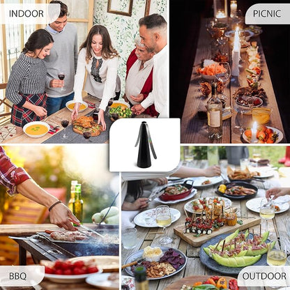 Fly Away - 3 Pack Outdoor Fly Repellent Fan, Outside or Inside Table use, Restaurant, Barbeque, Events, Deter Flies, Wasps, Bees, Other Moscas and Bugs Away, Battery Operated, Tabletop, Hanging Hook.