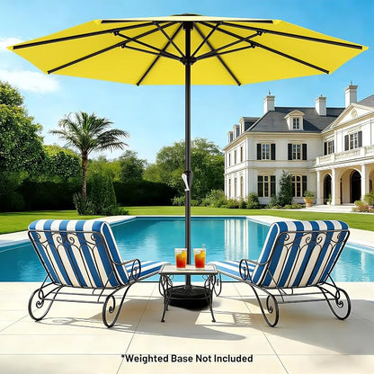 AreShark 12 FT Patio Umbrella for Outdoor, Outdoor Table Umbrella with Crank, Outdoor Patio Umbrellas with 8 Sturdy Ribs, Patio Umbrellas for Market, Garden, Pool (Yellow)