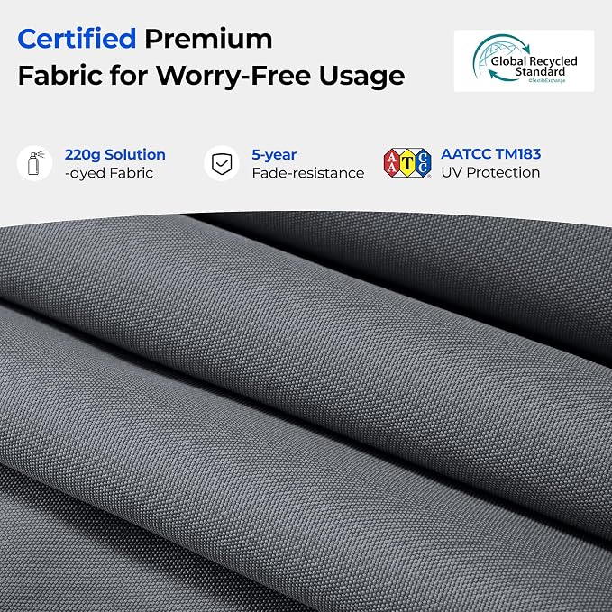 9FT 3-Tier Patio Umbrella, Vented Outdoor Market Table Umbrella | 5-year fade resistant commercial canopy with UPF50+ UV protection. Push button tilt & crank for pool, backyard, deck shade