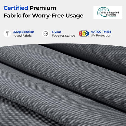 9FT 3-Tier Patio Umbrella, Vented Outdoor Market Table Umbrella | 5-year fade resistant commercial canopy with UPF50+ UV protection. Push button tilt & crank for pool, backyard, deck shade