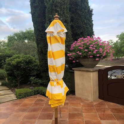 Formosa Covers - 9ft Market Patio Umbrella Replacement Canopy - 6 Ribs Top Canvas - Olefin UV Protective and Water Resistant Umbrella Fabric - Premium Quality Replacement Canopy Cover ONLY (Cabana Yellow)