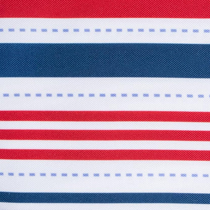 DII Patriotic Stripes Tabletop Collection, Stain Resistant & Waterproof, Table Runner, 14x108, Red, White, & Blue