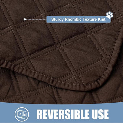 Smiry Waterproof Reversible Pet Couch Covers for Dogs | Pet Friendly, Soft Fabric, Washable Sofa Furniture Protector for Dogs Cat Kids, Checkered (30"x70", Chocolate/Chocolate)