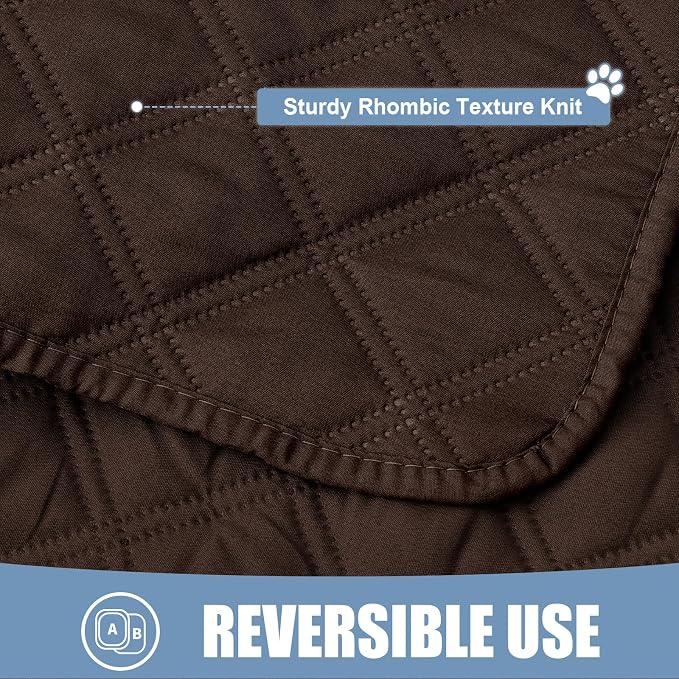 Smiry Waterproof Reversible Pet Couch Covers for Dogs | Pet Friendly, Soft Fabric, Washable Sofa Furniture Protector for Dogs Cat Kids, Checkered (40"x50", Chocolate/Chocolate)