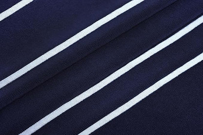 COTTON CRAFT Pool Lounge Chair Cover - 2 Pack Terry Towel Chaise Lounge Cover - Soft Cotton Absorbent Horizontal Stripe Beach Chair Towel - Oversized 32 W x 82 L x 7 inch Pocket - 450 GSM - Blue