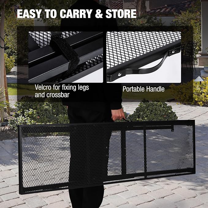 REDCAMP 55" Folding Outdoor Bar Table, Patio Bar Height Table, 2 Pack | Waterproof Mesh Top Rectangle Counter Console Table for Balcony, Garden, Backyard, Hot Tub, Poolside, Indoor or Outdoor Use