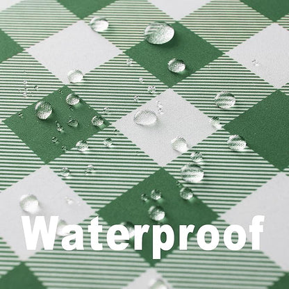 Classic Gingham Plaid Tablecloth Fabric - Rectangular 58x102 Inch Water Resistant Checked Table Cloth for Indoor/Outdoor Use - Table Cover for Kitchen, Picnics, Gardens, and Parties