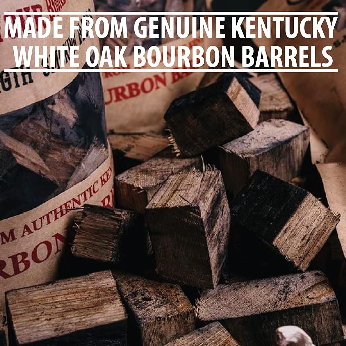 FOGO Premium Hardwood Lump Charcoal, Natural Medium Sized Lump Charcoal 17.6 Pound Bag, and Barrel Proof Bourbon Barrel Blocks, 2 Pound Resealable Bag, Bundle