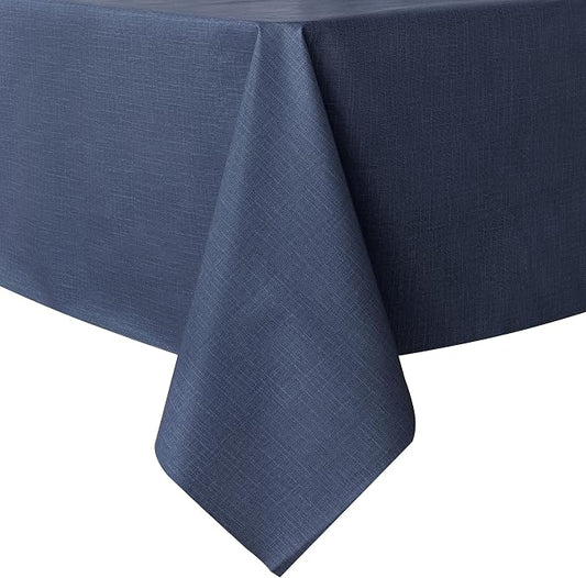 sancua Waterproof Vinyl Tablecloth Table Cloth 54x78 Inch, Greyish Blue | 100% Oil Spill Proof, PVC Material, Wipe Clean Rectangle Table Cover for Dining Tables, Buffet Parties and Camping
