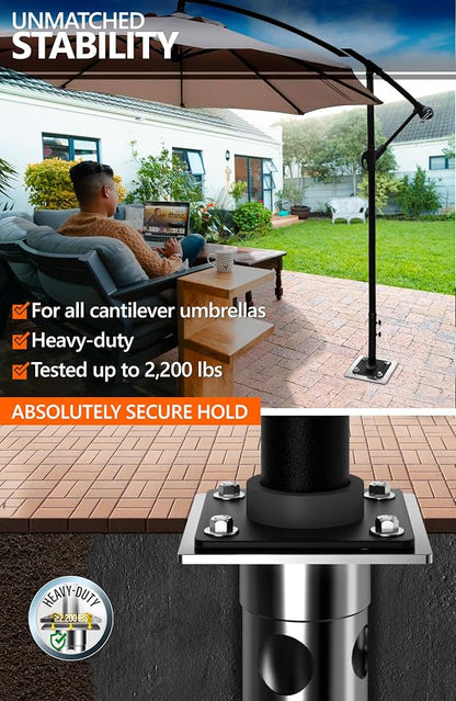 4smile In-ground umbrella base - In Ground umbrella holder, stainless steel - Parasol stand outdoor base, high load capacity and durable quality