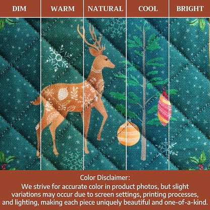 Maison d' Hermine Pot Holders 100% Cotton Potholders (8" x 8", Pack of 1) | Heat Resistant Hot Pads with Loop BBQ Cooking Baking Hotel Kitchen Handling Hot Pans Thanksgiving Christmas - Hygge Christmas