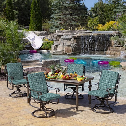 Arden 4-Pack Outdoor Patio Dining Chair Cushion, 20x44, Rain-Proof Seat Pad, Fade-Resistant Outdoor Cushion Alana Tile