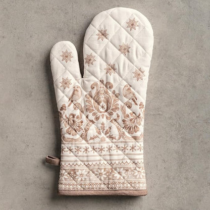 Maison d'Hermine Oven Gloves 100% Cotton Oven Mitt (7" x 13", Pack of 1) | With Loop Heat Resistant BBQ Cooking Gloves Baking Kitchen Handling Hot Pans Thanksgiving Christmas - Allure