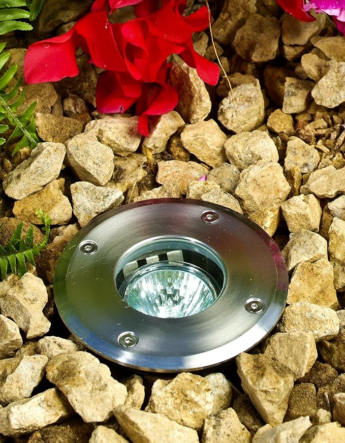 DABMAR LIGHTING LV314-LED7-SS Well Light W/O Grill Adjustable 7W LED MR16 12V, Stainless Steel
