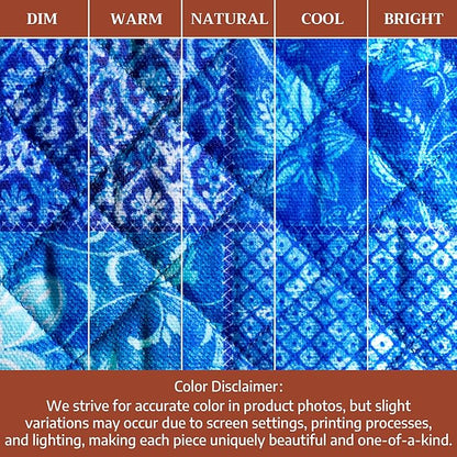 Maison d'Hermine Oven Gloves 100% Cotton Oven Mitt 7" x 13" with Loop Heat Resistant BBQ Cooking Gloves Baking Grilling Kitchen Hotel Home Farmhouse Spring Summer (Pack of 1, Indigo Love)