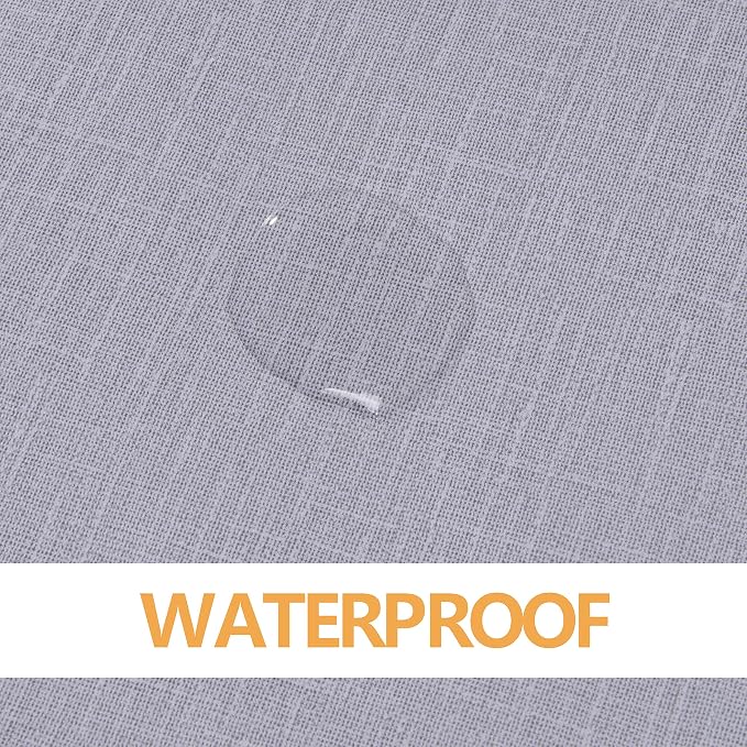sancua Waterproof Rectangle Vinyl Tablecloth Table Cloth 52x108 Inch, Grey | 100% Oil Spill Proof, PVC Material, Wipe Clean Table Cover for Dining Tables, Buffet Parties and Camping