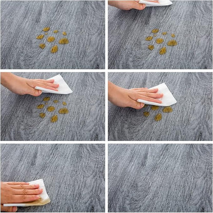 LIBERECOO Round Vinyl Fitted Tablecloth with Flannel Backing Elastic Edge Table Cover Waterproof Stain-Resistant Wipeable Tablecloths Fits 45-56" Round Tables
