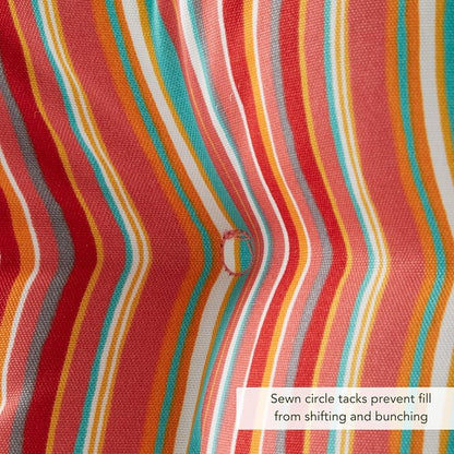 Greendale Home Fashions Outdoor 44x22-inch High Back Chair Cushions (Set of 2), Coral Stripe