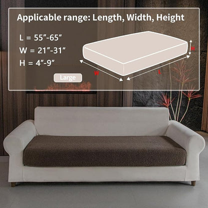 OHSIO Couch Cushion Covers for Sectional Sofa, Stretch Soft Sofa Slipcovers Washable Wear-Resistant Universal Furniture Protector for Living Room(1 Piece Large Cover, Brown)