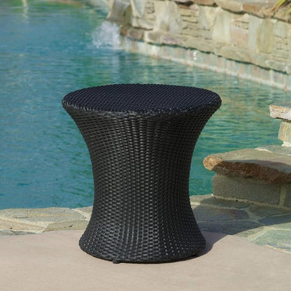 Christopher Knight Home Adriana Outdoor PE Wicker Accent Table, Black
