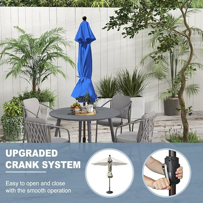 EliteShade USA 10-Year-Non-Fading 10Ft Market Patio Umbrella, UPF 50+ UV Protection Performance Sun Umbrella, Heavy Duty Commercial Grade Outdoor Table Umbrella with Crank, Windproof Vented Top for Garden, Pool, Deck and Outdoor Playsets, No Tilt, Roya...