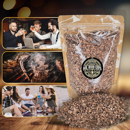 Oak Wood Chips for Cocktail Smoker/Whiskey/Bourbon/Old Fashioned Drinks - Kiln Dried Sawdust Shavings for Cocktail Smoking Guns, Smokers, Smoke Box, BBQ - 5oz Gift Bag with Spoon By G&J's Finest