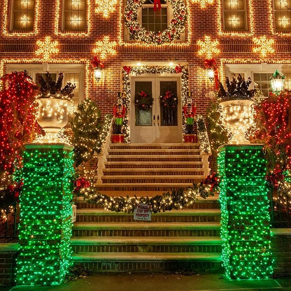 TW SHINE Green Christmas Lights, Total 400 LED 132FT Christmas Lights Plug in with 8 Modes, Waterproof Fairy St. Patrick's Day Light Outdoor, Indoor Christmas Decorations for Party Yard Decorations