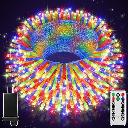 328FT 1000 LED Christmas Lights Outdoor Waterproof, Timer & Memory Function, 8 Modes Multicolor String Lights Plug in Twinkle Lights for Xmas Tree Holiday Garden Indoor Party Decor