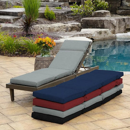 Arden Outdoor Chaise Cushion, 21 in x 72 in, Weather-Proof, Rain-Proof, Fade Resistant Patio Cushion for Chaise Lounger Stone Grey Leala | Lounge Cushion, Weather-Proof, Rain-Proof, Fade Resistant for Chaise Lounger, Mold and Mildew Resistant