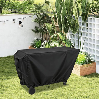 Outdoor Dining Grill Cart Cover - 27" D x 51" W x 34" H, 600D Grill Cart Cover for Feasto, Heavy Duty Waterproof BBQ Food Prep Table Covers, Black