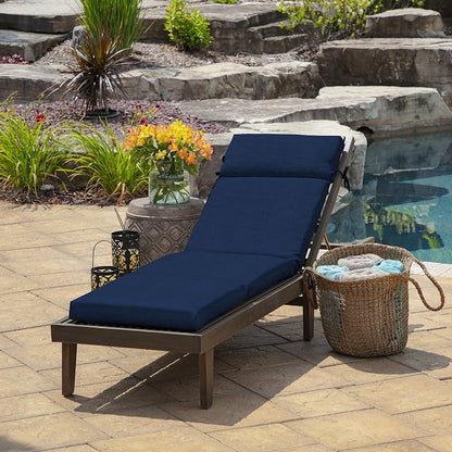 Arden Outdoor Chaise Cushion, 22 x 77, Rain-Proof, Fade Resistant Sapphire Blue Leala | Lounge Cushion, Rain-Proof, Fade Resistant, Mold and Mildew Resistant