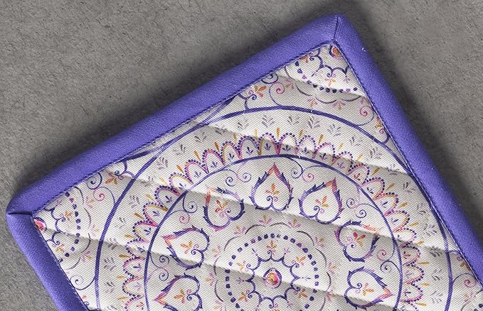 Maison d' Hermine Pot Holders 100% Cotton Heat Resistant Potholders 8" x 8" Hot Pads with Loop BBQ Cooking Baking Hotel Farmhouse Kitchen Handling Hot Pans Spring Summer (Pack of 1, Mandala)