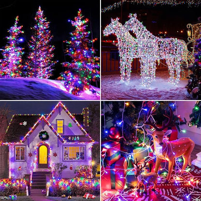 328FT 1000 LED Christmas Lights Outdoor Waterproof, Timer & Memory Function, 8 Modes Multicolor String Lights Plug in Twinkle Lights for Xmas Tree Holiday Garden Indoor Party Decor
