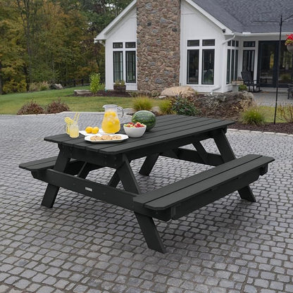 Highwood Hometown Picnic Table, 6 Foot, Black