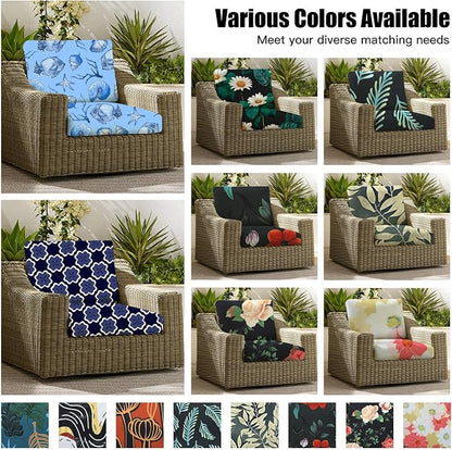 8Pcs Patio Cushion Covers, Outdoor Stretch Cushion Covers, Washable | Stretch Fit, Replacement, Washable and Reusable Furniture Protectors, Fits most patio furniture cushion covers, Cover Only