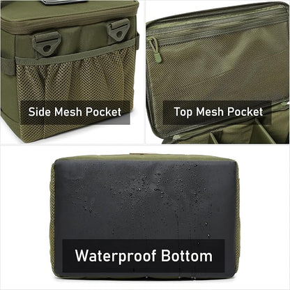 Tactical Camping Storage Bag 18L Tactical Utility Tote Bag Camping Cookware Organizer Trunk Organizer (Army Green)