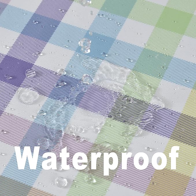 Classic Gingham Buffalo Easter Tablecloth Fabric - Rectangle 58x144 Inch Water Proof Checkered Table Cloth for Indoor Outdoor - Colorful Table Cover for Festival, Holiday, Spring