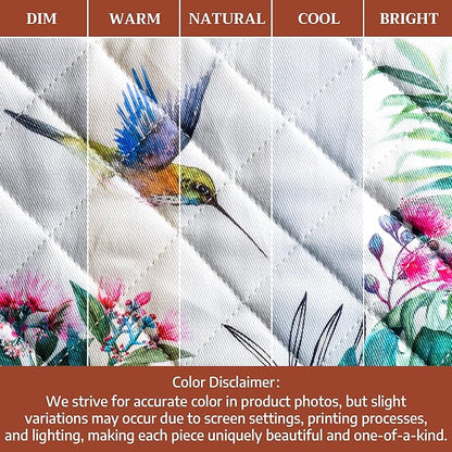 Maison d' Hermine 100% Cotton Oven Mitt & Pot Holder Set (7.5"x13" & 8"x8") Heat Resistant BBQ Cooking Gloves with Loop Baking Grilling Kitchen Hotel Home Farmhouse Spring Summer (Tropiques)