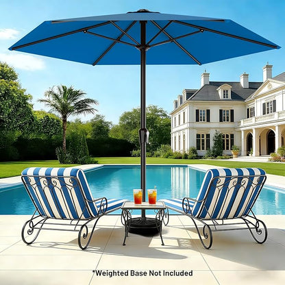 AreShark 11 FT Patio Umbrella for Outdoor, Outdoor Table Umbrella with Push Button Tilt and Crank, Outdoor Patio Umbrellas with 6 Sturdy Ribs, Patio Umbrellas for Market, Garden, Pool (Royal Blue)