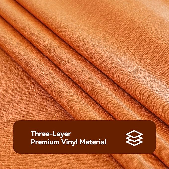 Romanstile Halloween 100% Waterproof PVC Tablecloth, Rectangle Oil Spill Proof Stain Resistant Vinyl Table Cloth, Wipe Clean Plastic Table Covers for Kitchen/Dining/Parties - 60 x 102 Inch, Orange